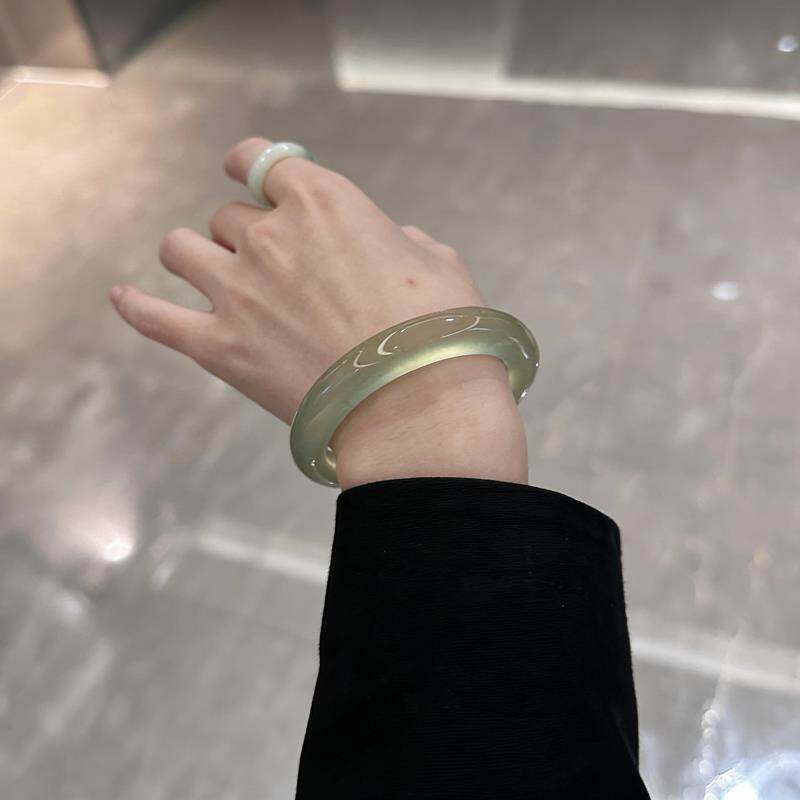 “林岚凝玉”缅甸冰种翡翠手镯玉镯子女款时尚浅绿色送妈妈处理
