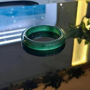 “云亭缀玉”缅甸翡翠手镯冰透种纯色蓝水玉手镯女款送礼处理
