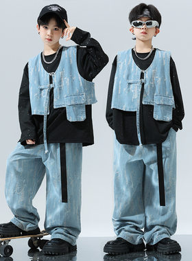 少儿街舞服装演出服套装男童爵士舞小孩hiphop嘻哈风街舞潮服