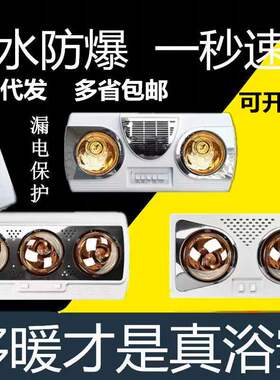 2024新款浴霸带暖风卫浴墙式暖灯风暖一体风暖型取暖灯泡淋浴双灯