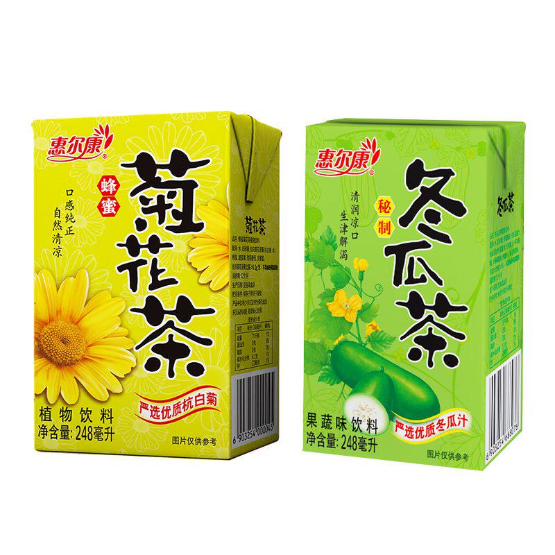 惠尔康菊花茶冬瓜茶芦柑植物凉茶饮料清凉茶饮料夏日消暑盒装饮品