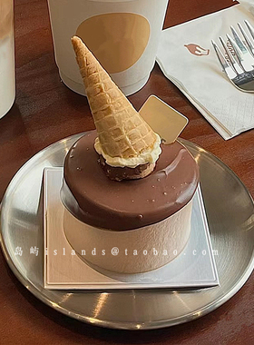韩式不锈钢烧烤烤肉圆盘子ins网红甜品店蛋糕盘松饼盘平盘吐司盘