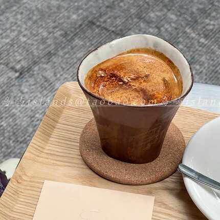 复古dirty咖啡杯手握陶瓷杯拿铁杯高颜值杯子手冲咖啡杯三角杯子