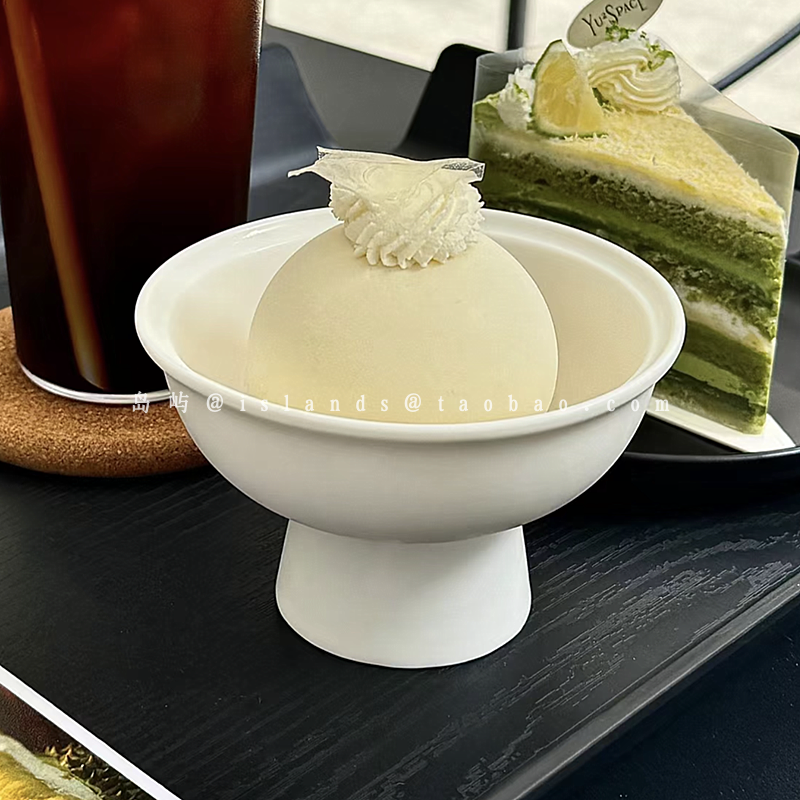 创意纯色陶瓷高脚小吃碗
