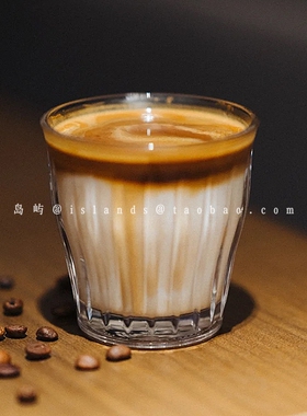 Dirty意式咖啡杯澳白玻璃杯复古ins小众冰美式浓缩咖啡杯拿铁杯子