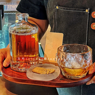 创意新中式观山酿酒瓶子冷萃玻璃瓶小酒杯酒瓶套装洋酒果酒分装瓶