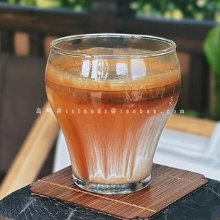 咖啡杯創意熱拿鐵飲品杯飲料杯子 網紅ins復古玻璃杯耐熱玻璃美式