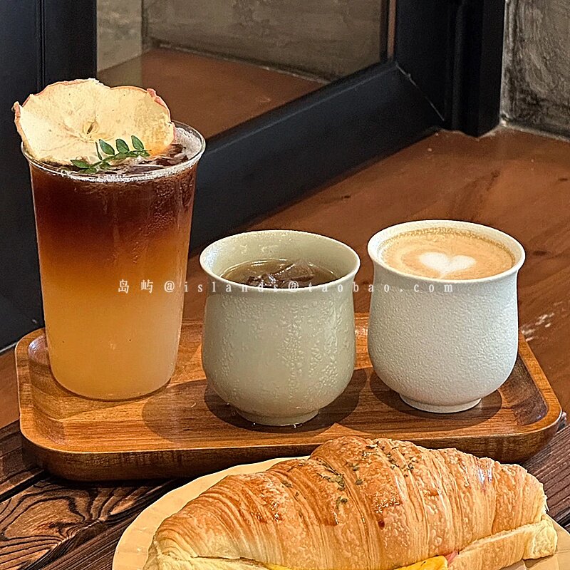 日式复古Dirty纯色反口咖啡杯