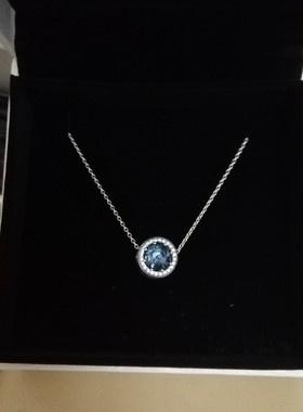 自制猫眼海洋之星蓝宝石不掉色锁骨链