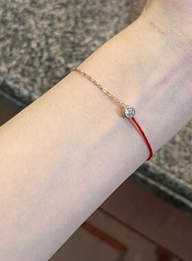 可水洗幸运星闪钻小红绳手链