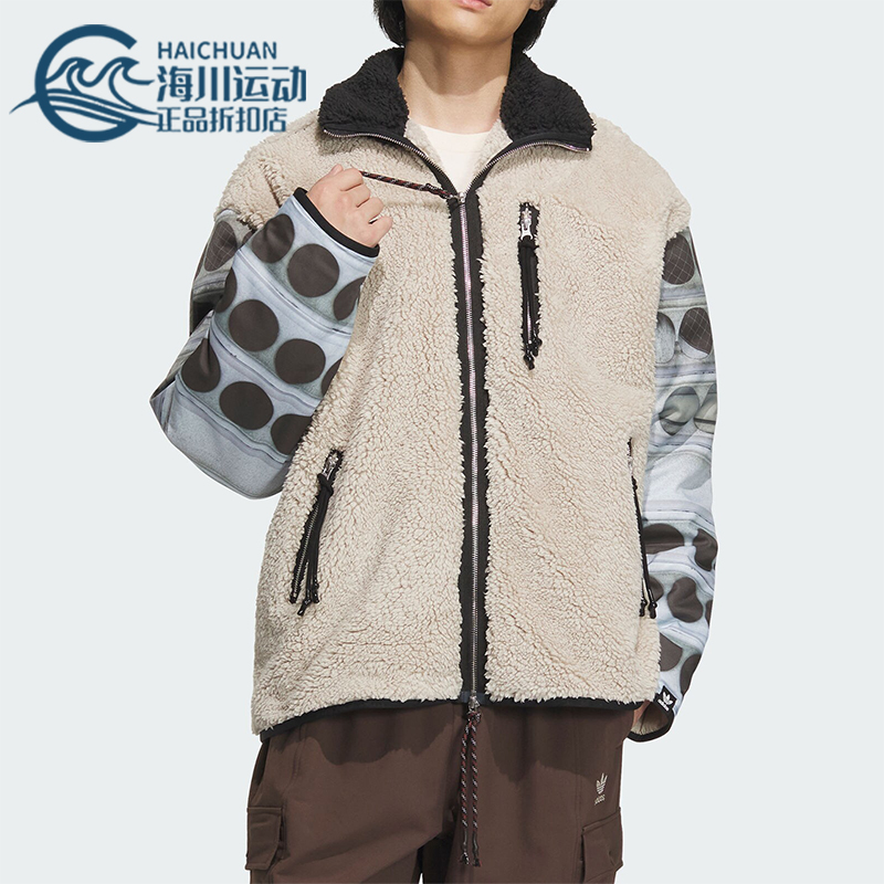 阿迪达斯加绒运动宽松夹克外套