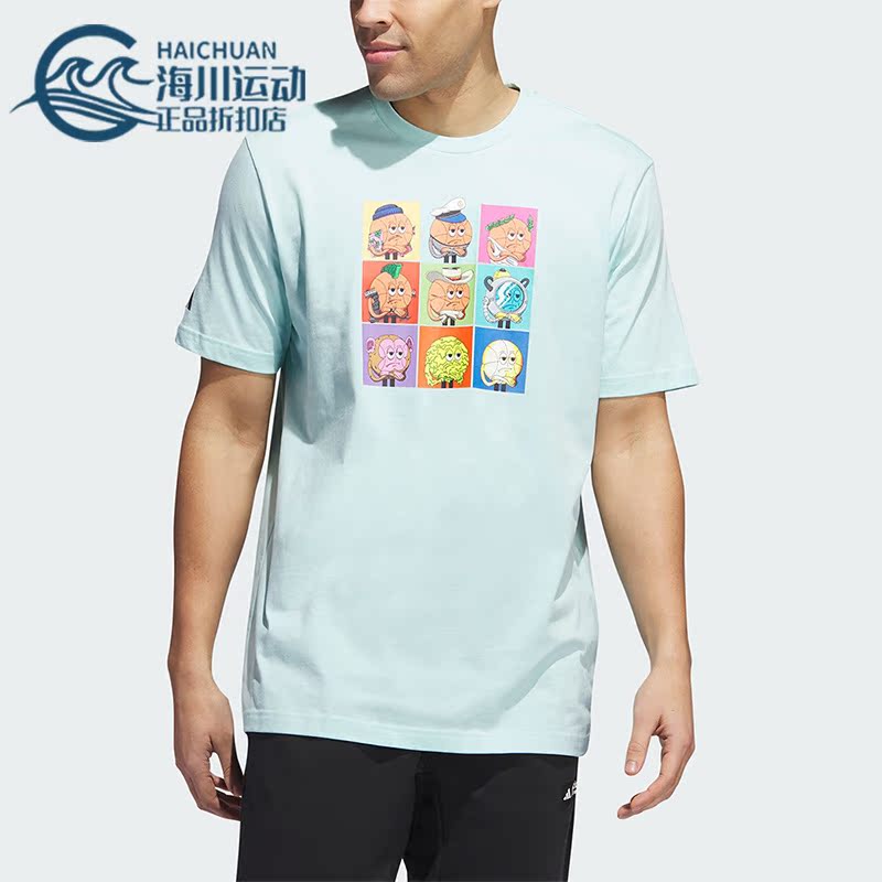Adidas/阿迪达斯正品2023新款男子卡通印花运动短袖T恤IM4612
