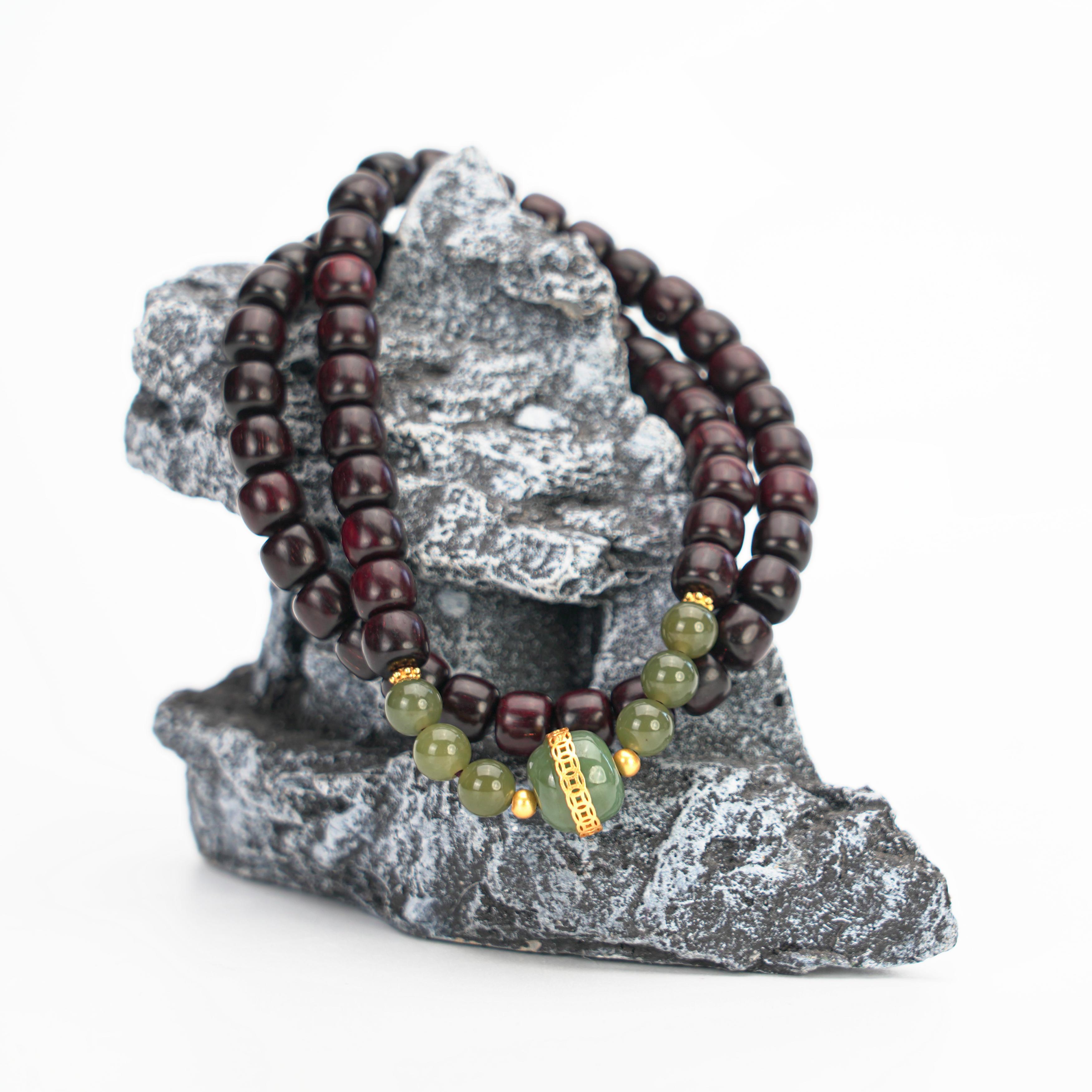 一休哥小叶紫檀双圈手串紫檀佛珠