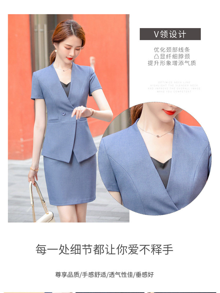 FLIGHT ATTENDANT PROFESSIONAL WEAR WOMENS SUMMER FASHION TEMPERAMENT SUIT BEAUTICIAN OVERALLS  S DEPARTMENT SHORT SLEEVE JEWELRY  S TOOLWEAR