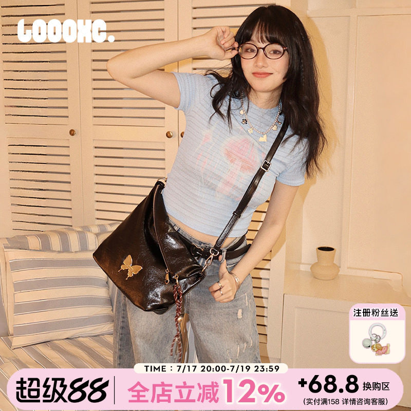 路小船设计师款小号斜挎托特包