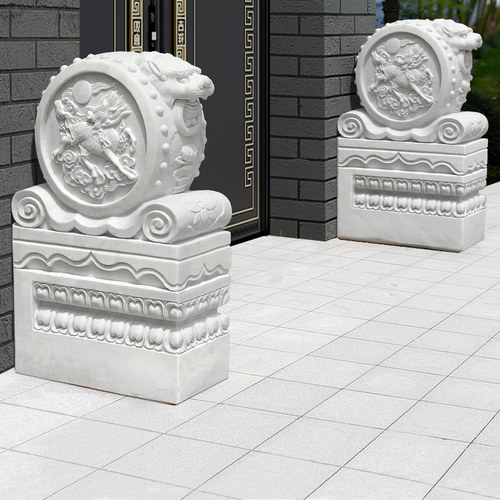 誉峰雕塑中式仿古手工精雕门墩