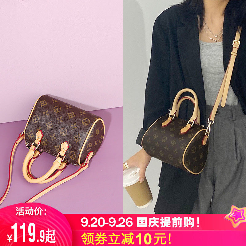 黑眼袋袋经典老花枕头包波士顿手提小包2020新款潮单肩斜挎女包包