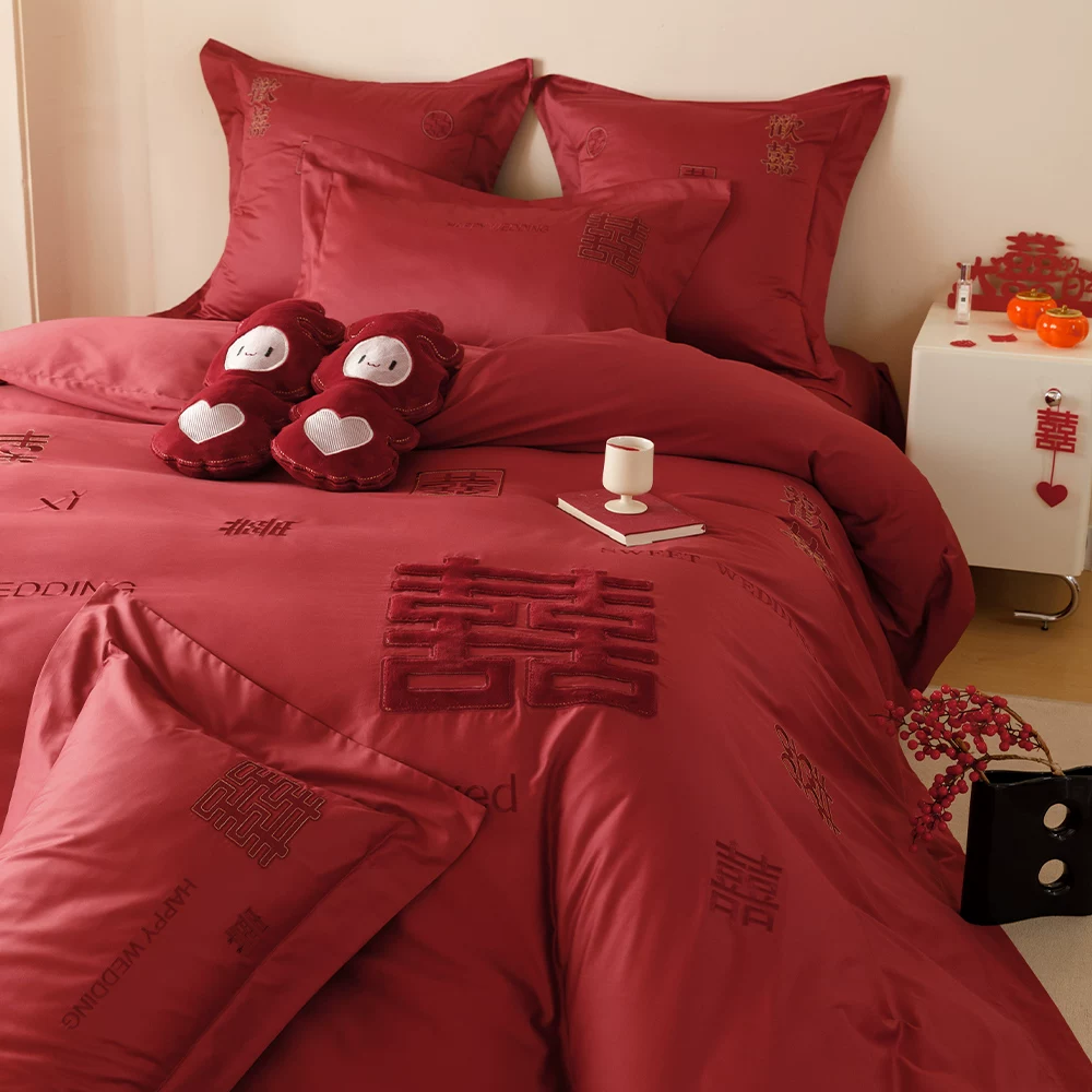 Хлопковая красная koup duvet cover?