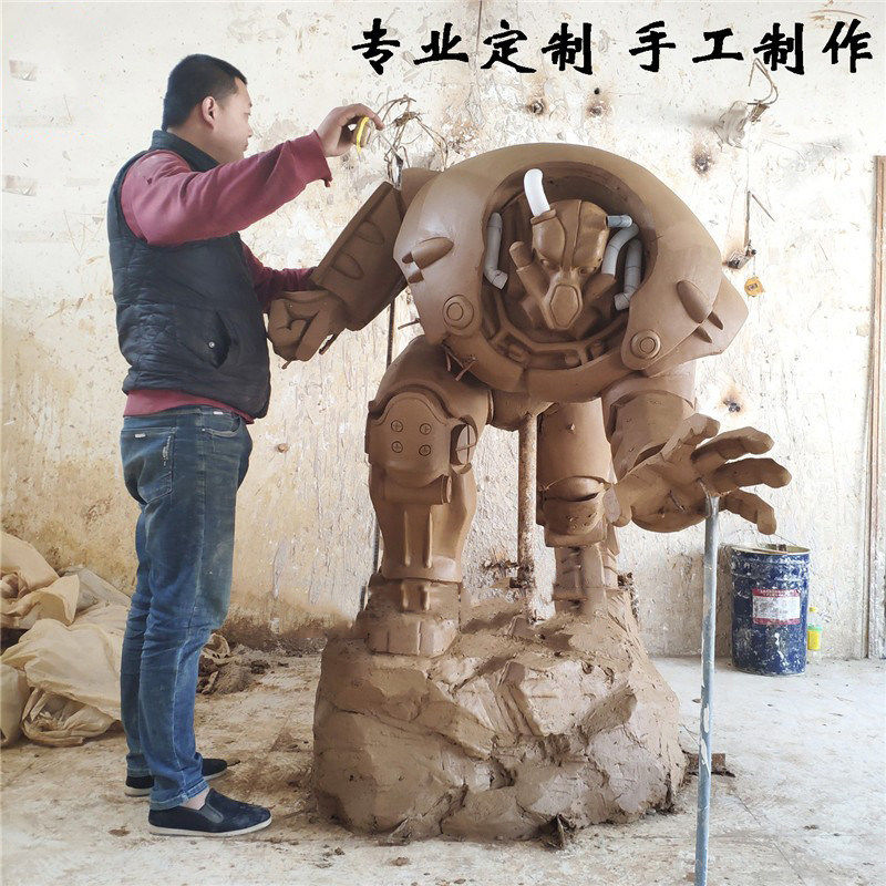 大型动力装甲玻璃钢雕塑定制科幻机械盔甲造型雕像工业风机器人