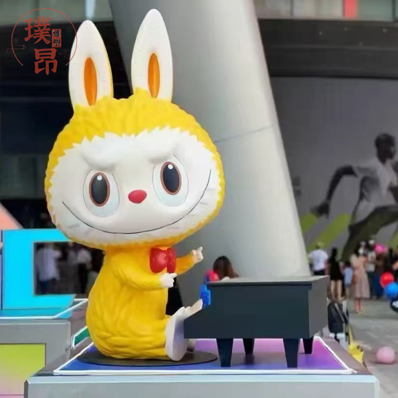拉布布雕塑摆件户外大型labubu玻璃钢公仔大号摆件3d打印模型定制