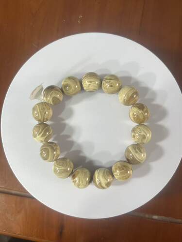 【莓莓珠宝】天然缅甸琥珀白瓷妖花根珀14mm手串