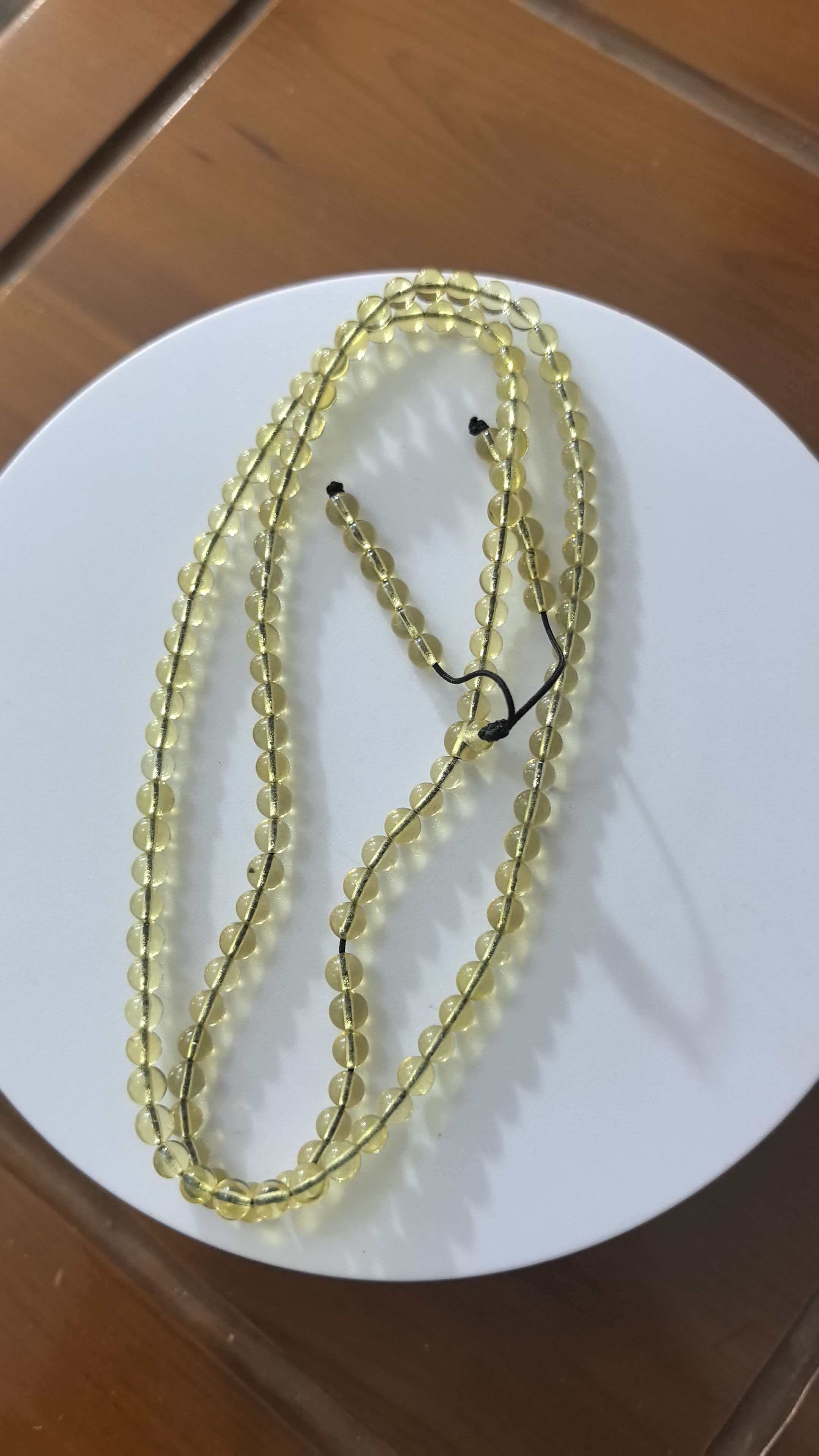 【莓莓珠宝】天然缅甸琥珀净水蓝珀4mm108项链