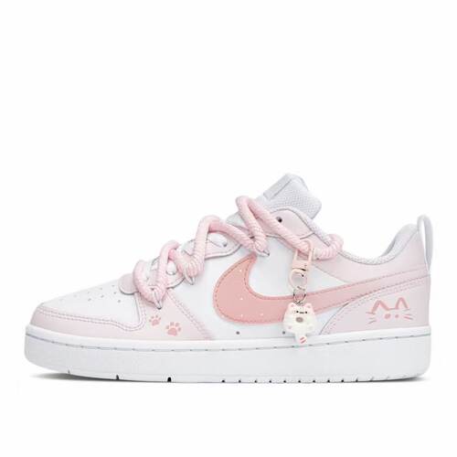 【定制球鞋】Nike Court Borough桃气奶喵 少女低帮 板鞋DV5456