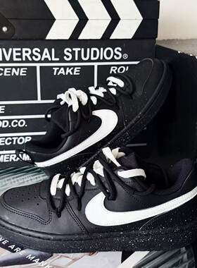 【定制球鞋】Nike Court Borough纯净之雪小众低帮儿童板鞋青少年