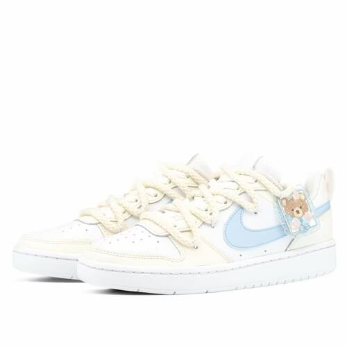 【定制球鞋】Nike Court Borough小熊蛋挞 少女低帮 板鞋DV5456