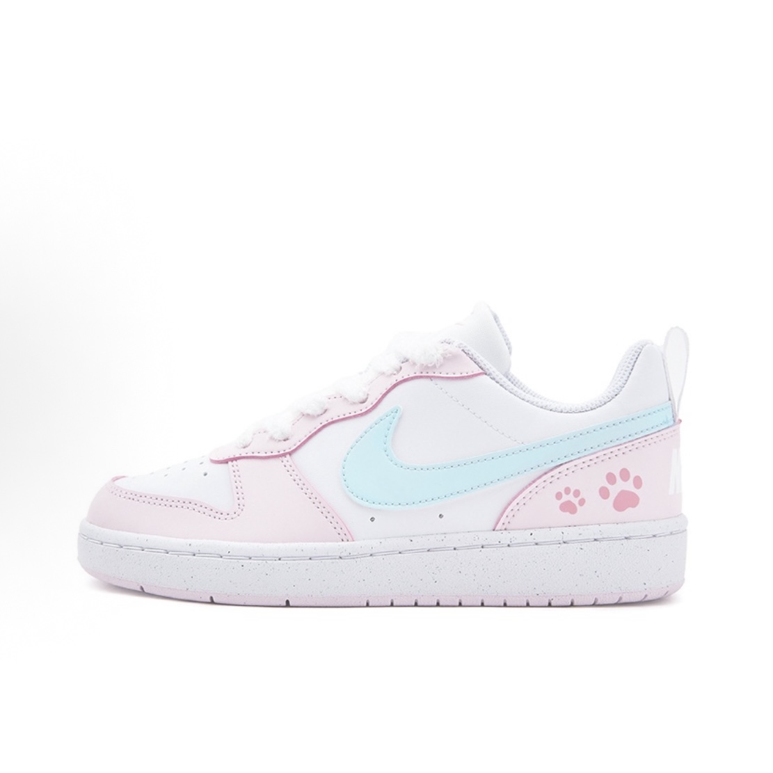 【定制球鞋】 Nike Court Borough Low 甜心猫爪  低帮  粉蓝