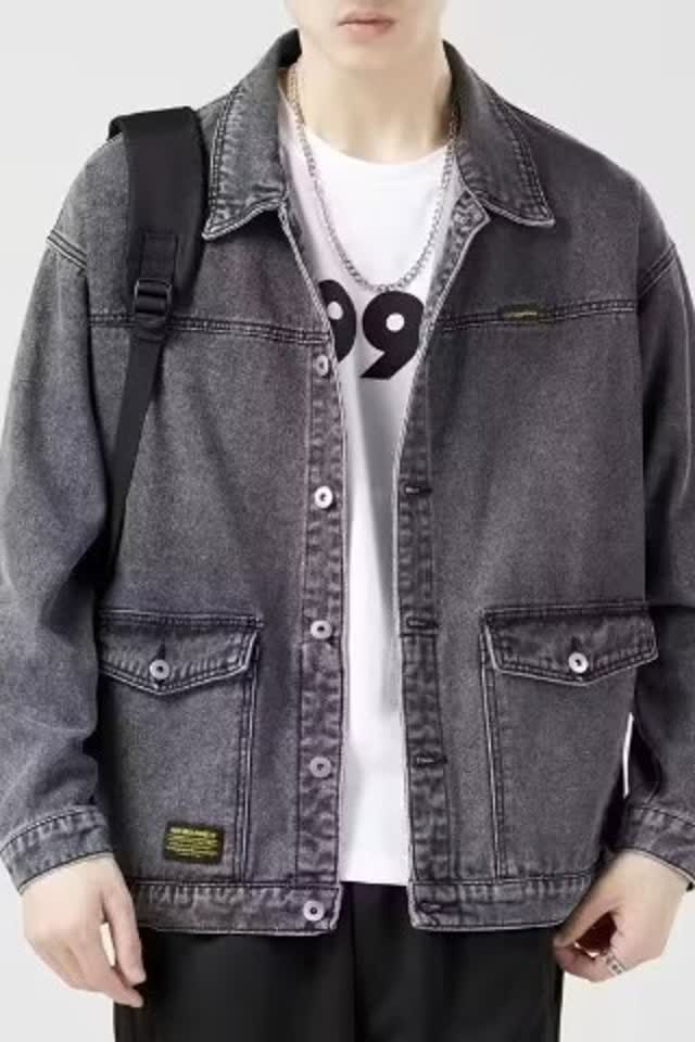 男士春秋季新款时尚潮流男生潮牌休闲夹克牛仔上衣工装外套G21P55,男装夹克,星座208-1