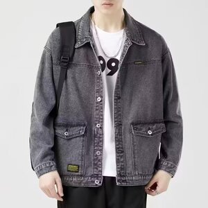 男士春秋季新款时尚潮流男生潮牌休闲夹克牛仔上衣工装外套G21P55图片
