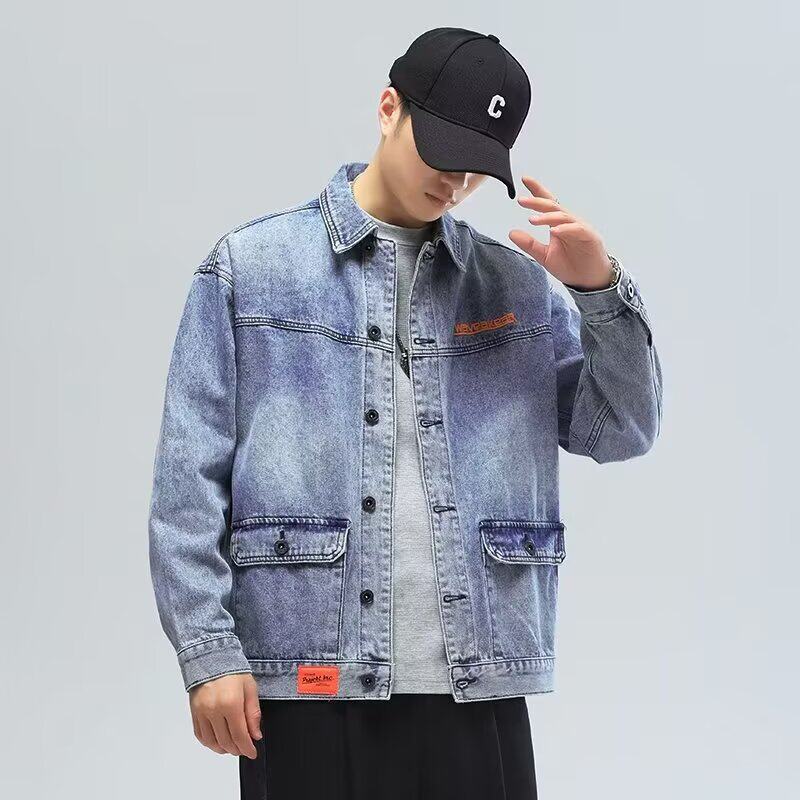 工装外套男士春秋季新款时尚潮流男生潮牌休闲夹克牛仔上衣G10P55,男装工装外套,星座208-1