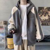 加厚羊羔绒棉衣男冬季新款宽松ins潮牌休闲棉服港风高街连帽外套，男装棉衣，星座208-1