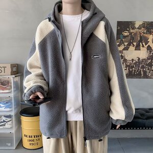 加厚羊羔绒棉衣男冬季新款宽松ins潮牌休闲棉服港风高街连帽外套图片