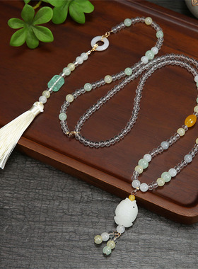 古风明制长流苏背云璎珞项链配饰