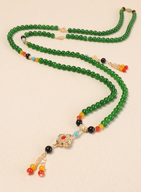 汉服新中式绿色古风配饰品串珠