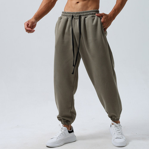 运动长裤男宽松健身裤肌肉男卫裤