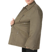 包邮 老年休闲夹克春秋男装 上衣全棉翻领爸爸装 加大版 型宽松男外套