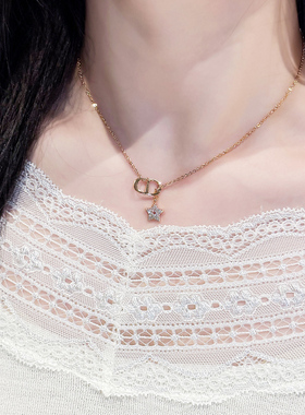 四叶草CD吊坠项链女轻奢小众