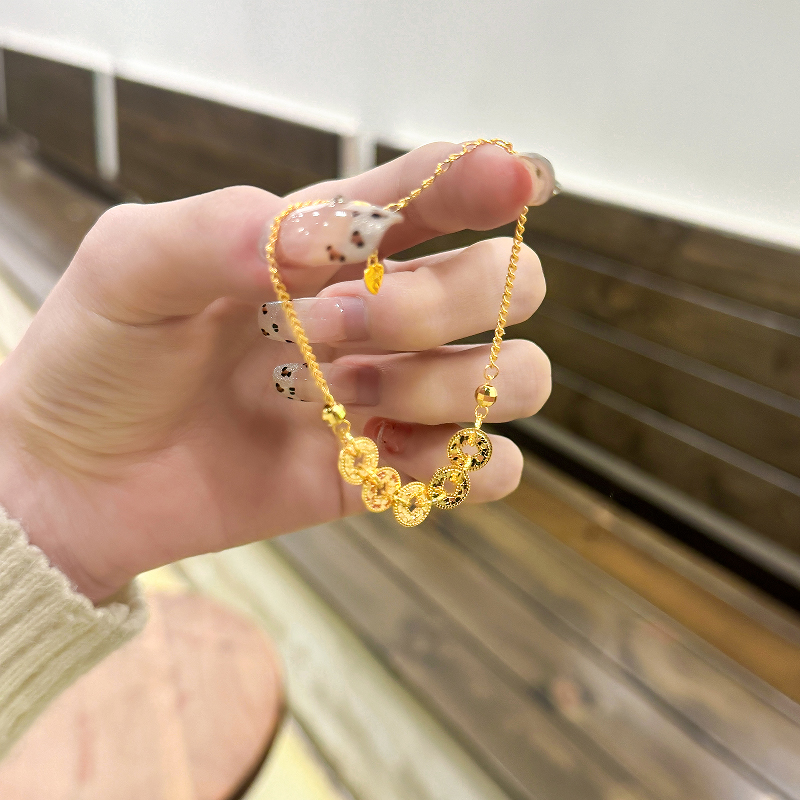 瓢虫五花手链轻奢小众贝母双面高级感不褪色镀18K金色四叶草蝴蝶