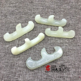 岫玉笔架笔搁摆件 仿古雕刻雕刻山型 笔架小摆件把玩件文房用品