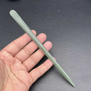 和田玉花开富贵发簪玉簪子青白玉汉服发饰头饰古风配饰配件玉书签