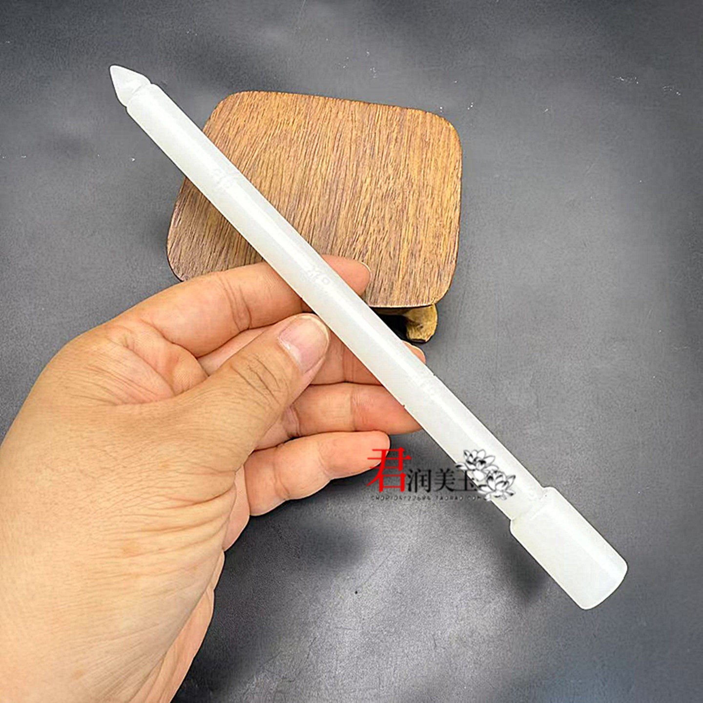 新款竹节笔杆配饰琉璃仿白玉节节高毛笔杆文房四宝 diy毛笔头镶嵌