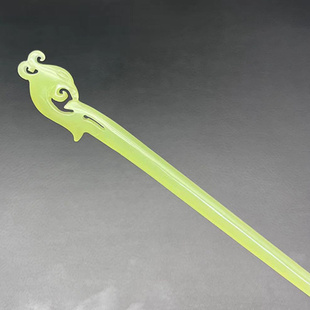 仿黄鱼发簪凤头簪子琉璃浅黄色凤鸣发钗古装汉服中式头饰发饰配饰