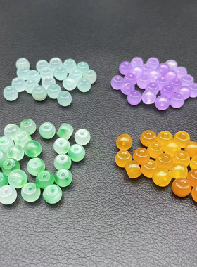 石英岩烤色老形珠散珠配件紫色黄色  飘花油青色手串手链项链配珠