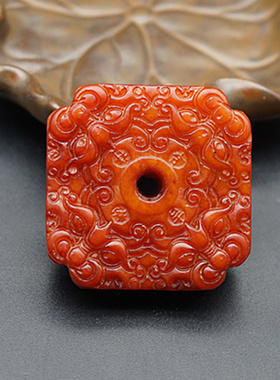 岫玉做旧烤色玉佩玉坠腰佩