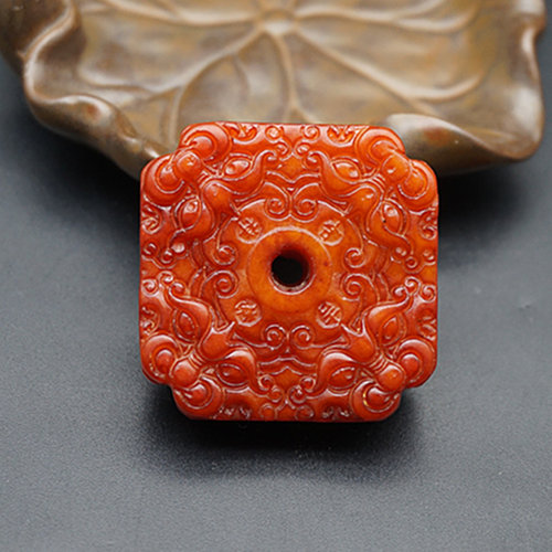岫玉做旧烤色玉佩玉坠腰佩