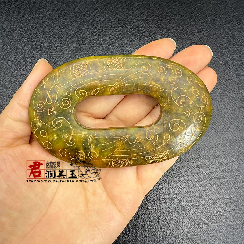 岫玉仿古玉璧玉佩古玩玉器