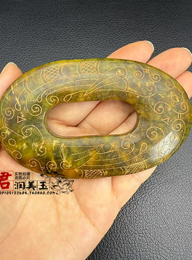 岫玉仿古玉璧玉佩古玩玉器